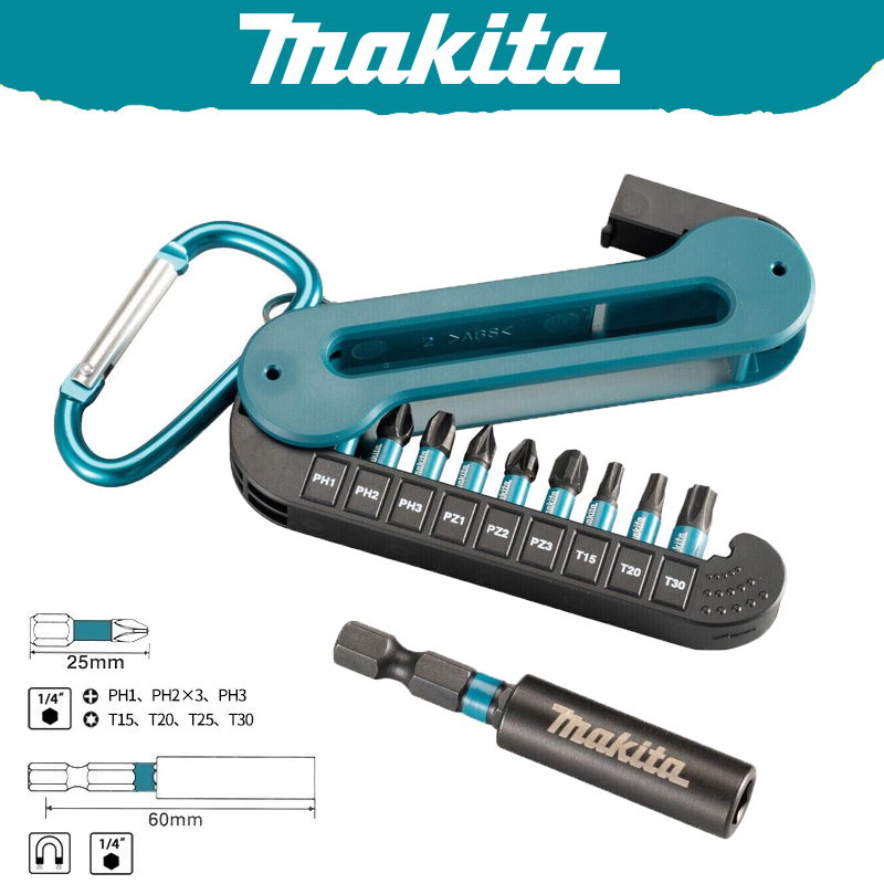 Magnetic Drill Press - Makita E-15849 Screwdriver Bit Set 10Pcs