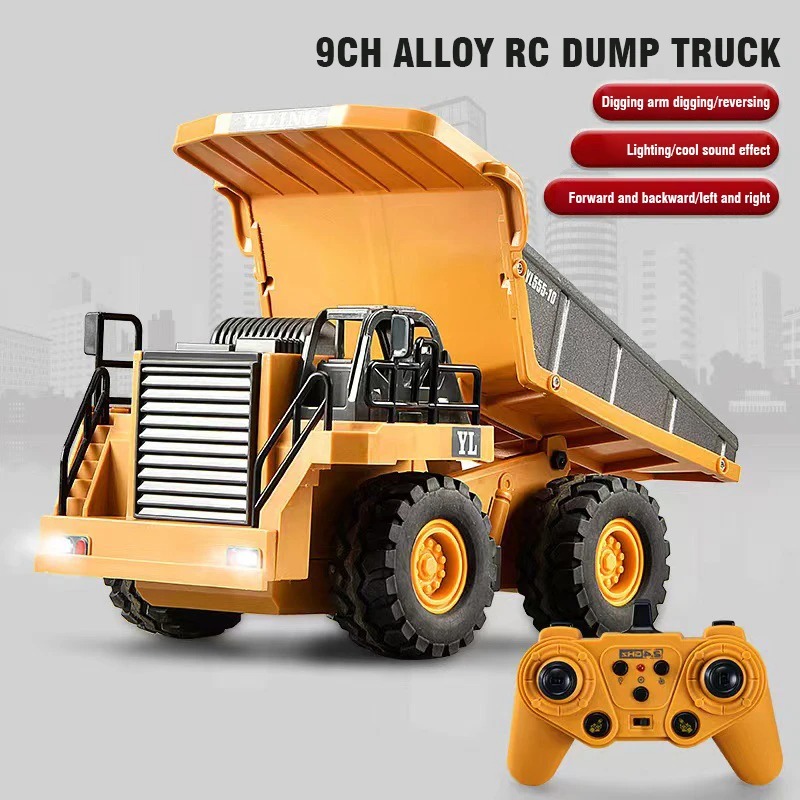 9CH Alloy RC Excavator Dump Tr - Heavy Equipment Games recension och pris