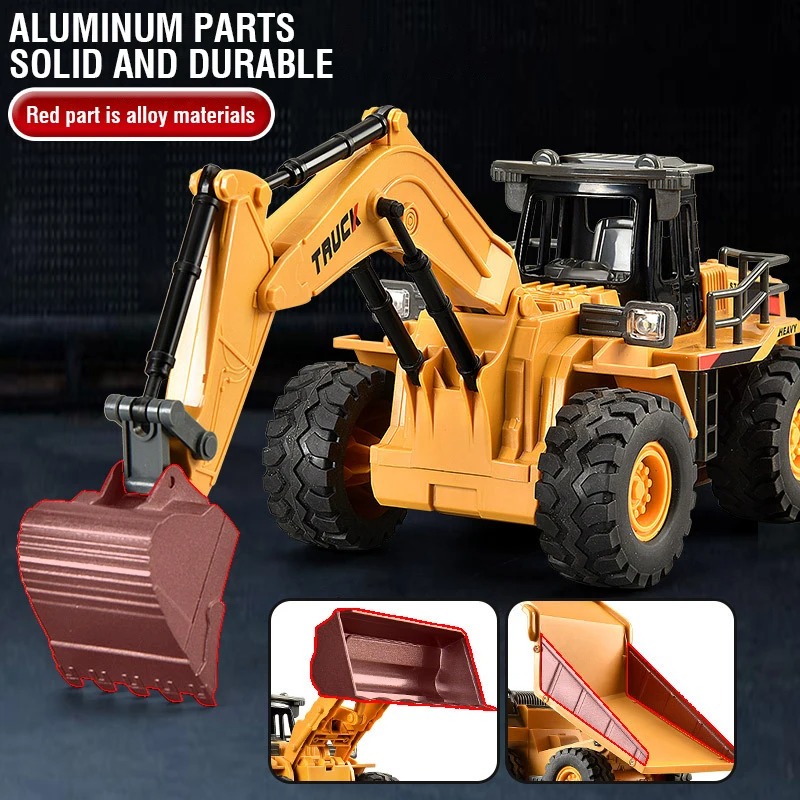 9CH Alloy RC Excavator Dump Tr - Heavy Equipment Games recension och pris