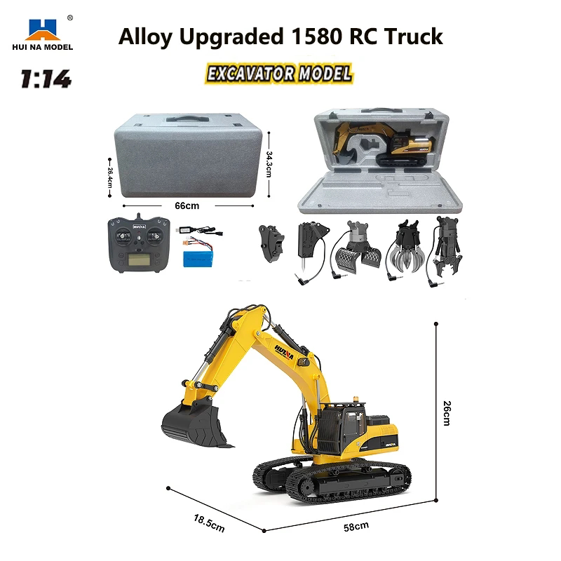 Huina 1580 Rc Excavator 32 Cha - Heavy Equipment Games recension och pris